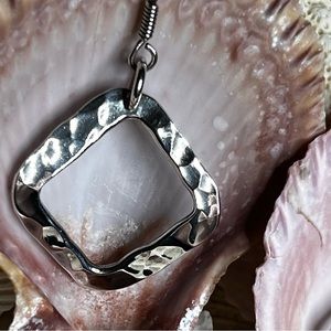 Sterling silver Square hammered earrings